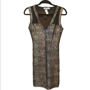 Mystic Multi Black Bronze Metallic Shimmer Bodycon Stretch Dress